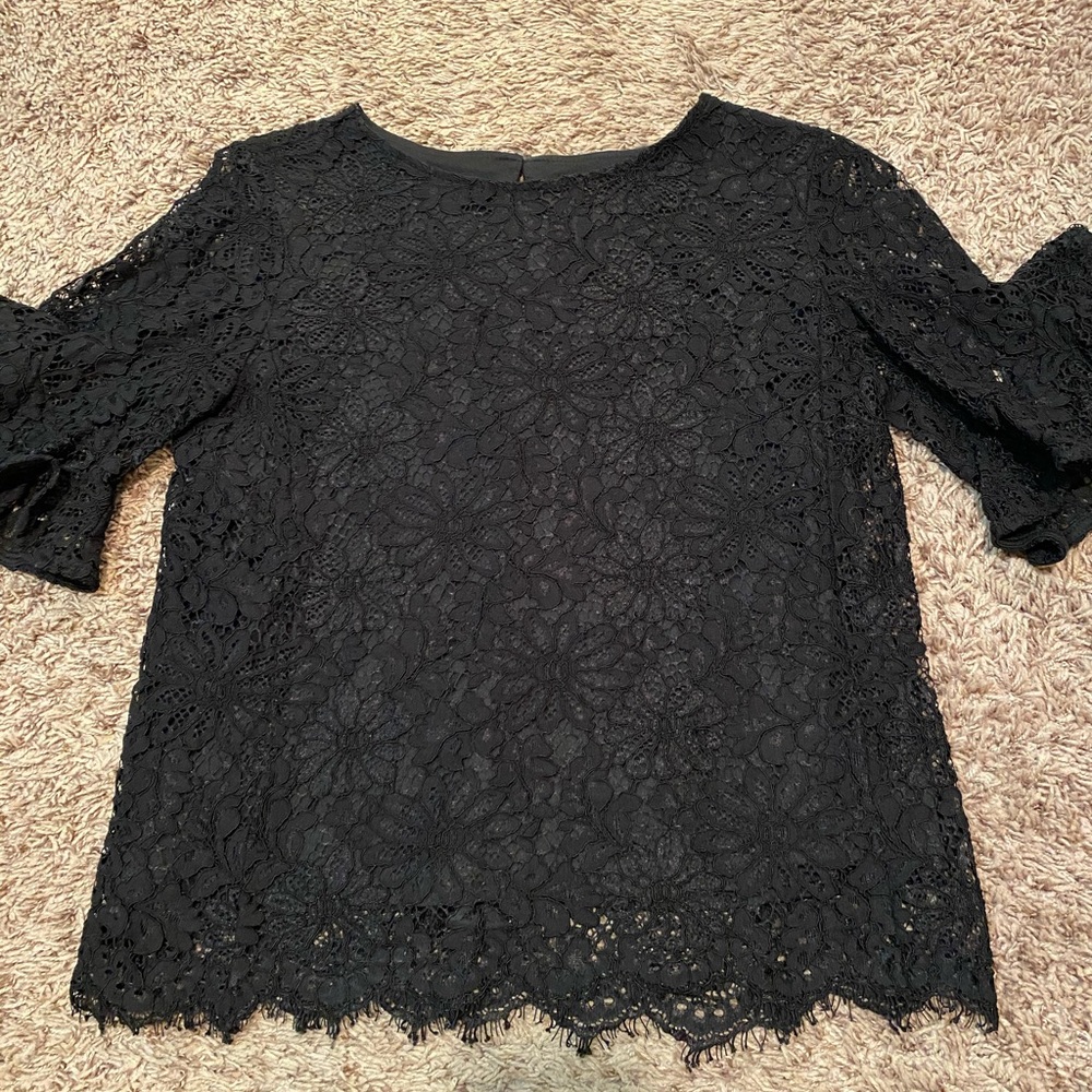 Nanette Lepore Black Lace Top‎ NWOT